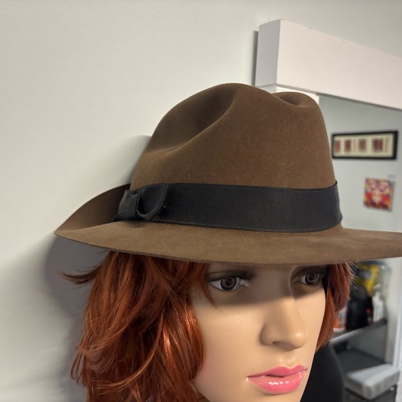New! Biltmore Classic Brown Fedora Hat with Black Band-Sz 7 - Picture 3 of 6